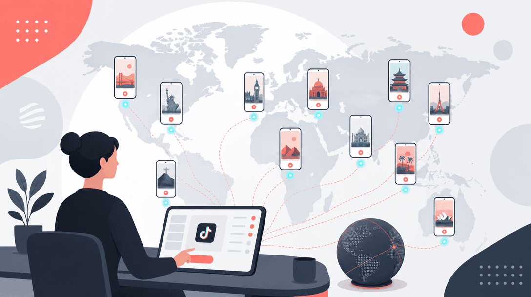 Geo-Distributed TikTok Posting in 10+ Countries