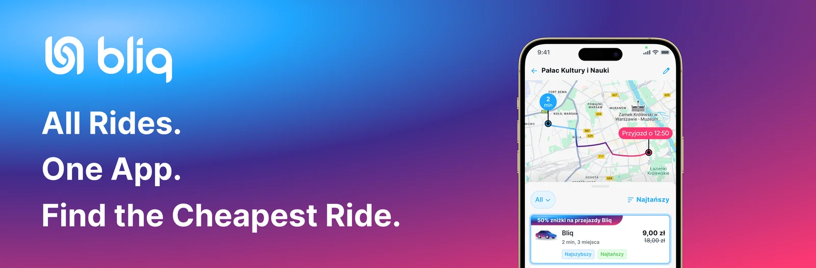 Bliq ride comparison app shown in TikTok’s Warsaw campaign case study
